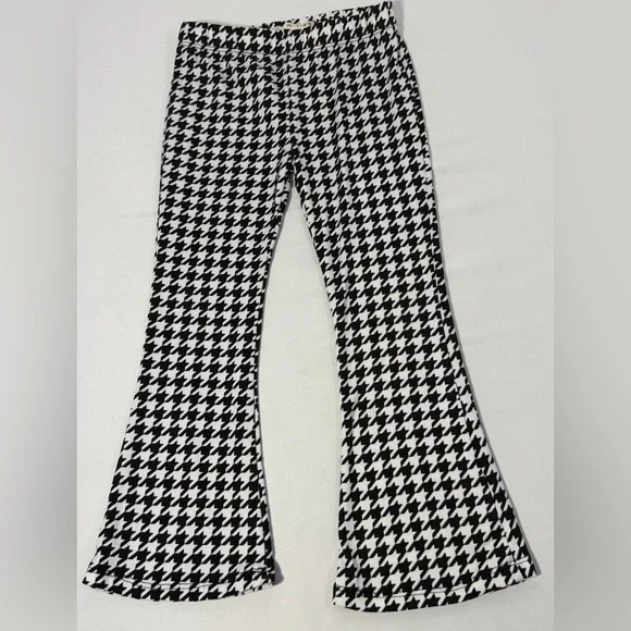 Btween Girls Set 4T Houndstooth Flare Pants Ribbed Top Faux Leather Jacket 3pc - Picture 2 of 15
